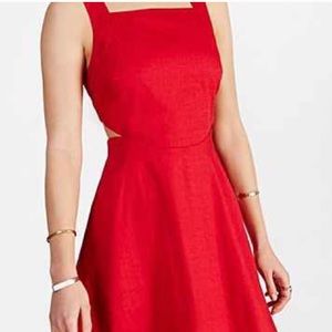 Urban Outfitters red dress with cutouts